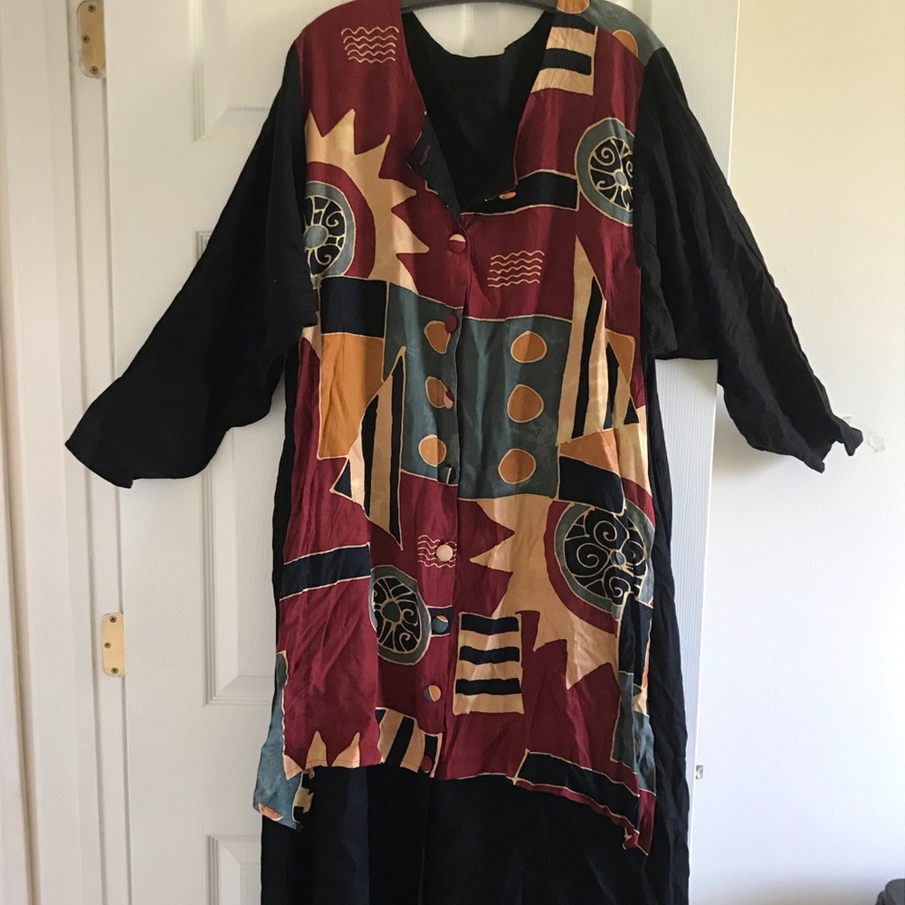 XL geometric double layer dress